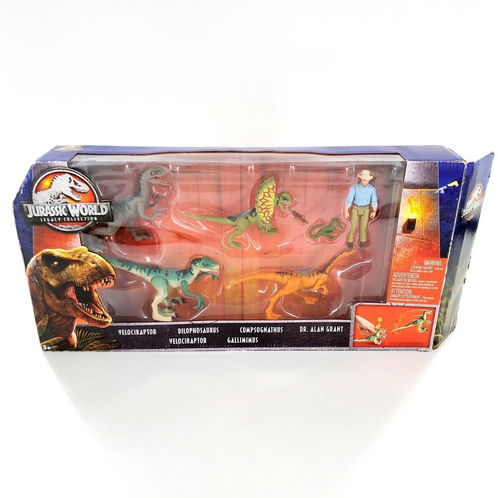 Jurassic World Fallen Kingdom Legacy Collection Alan Grant & Dinosaurs 6-Pack